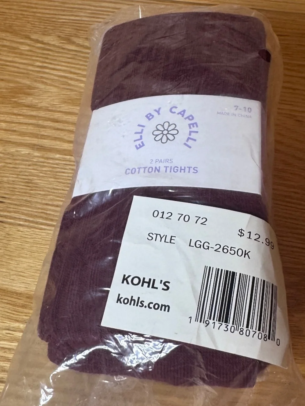 New Kids 2 Pairs Elli By Capelli Cotton Tights 7-10 Girls Height 48-55 Ribbed